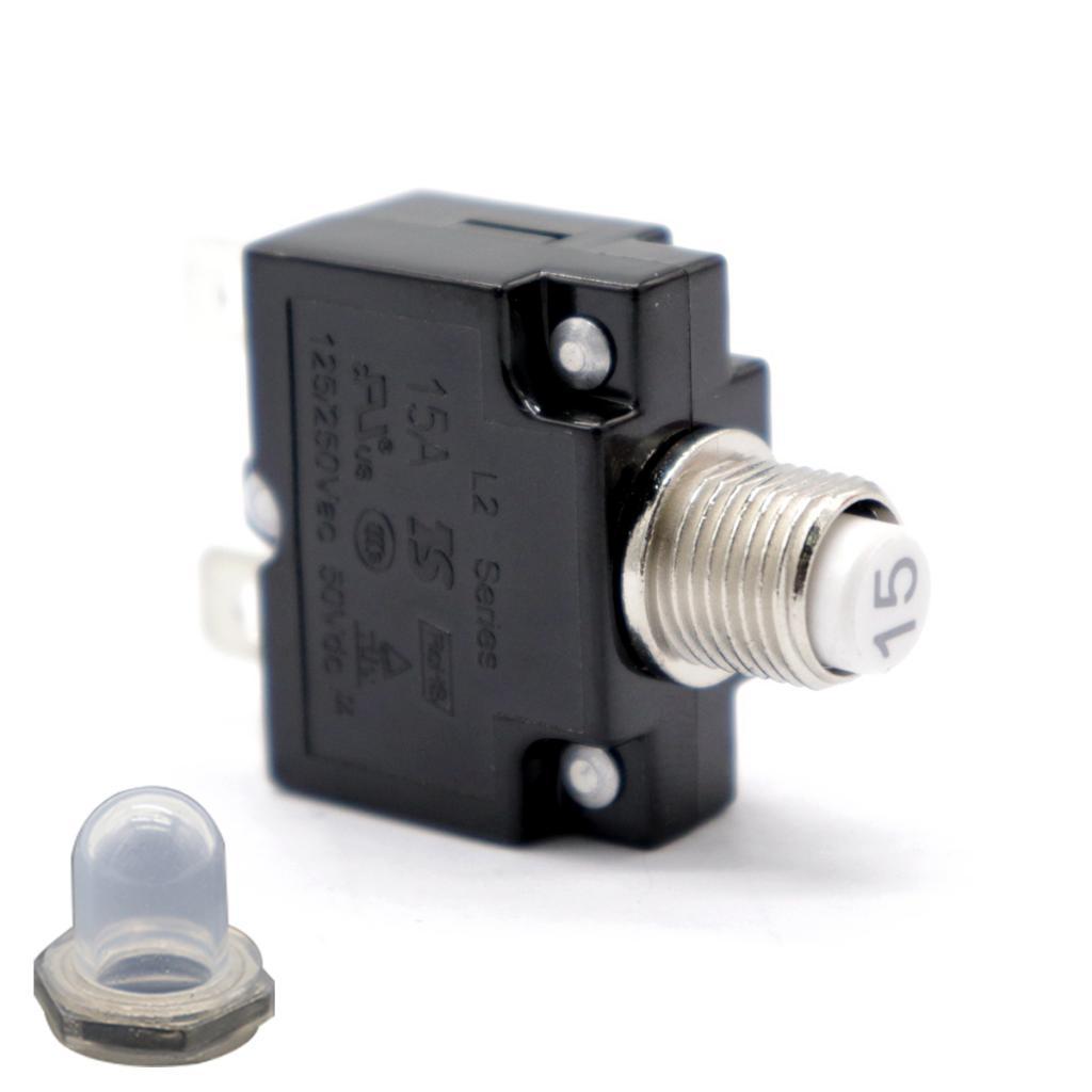 2 Pieces Circuit Breaker Overload Switch Resettable 15A +20A