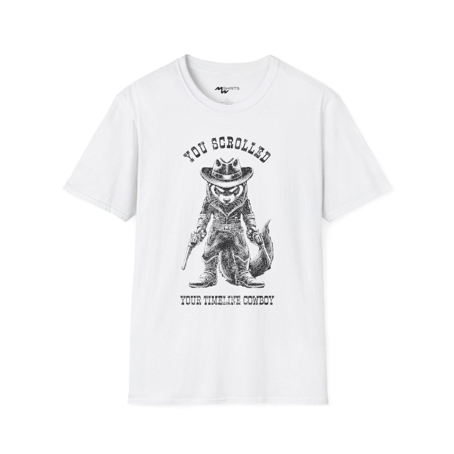 Cowboy Ferret T-Shirt: Western Engraving, Wild West Rodeo Outfit S