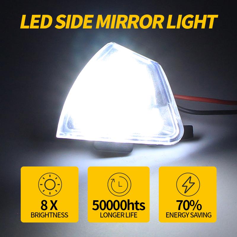 2pcs Puddle Light Car LED White Under Side Mirror Lamp For VW EOS GOLF 5 GTI MK5 Jetta Passat CC B6 Sharan Superb 3C0945292