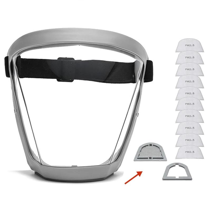 Oil-splash Proof Mask Full Face Shield Transparent Safety Mask Protection Cover Anti Fog Anti Dust Anti Droplet Cycling Mask