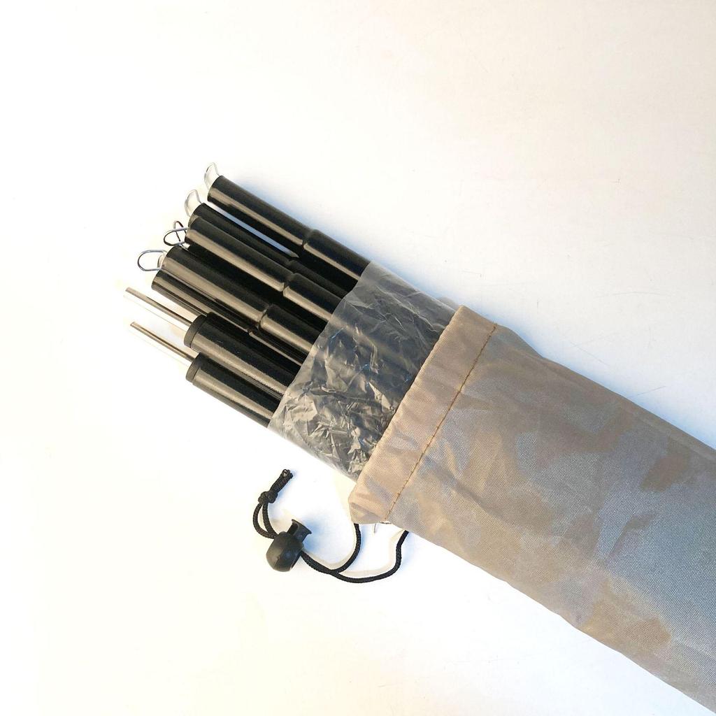 Adjustable 2-Meter Iron Outdoor Canopy Support Pole with 10 Sections and Spray-Painted Finish for Tent Vestibule Accessories.