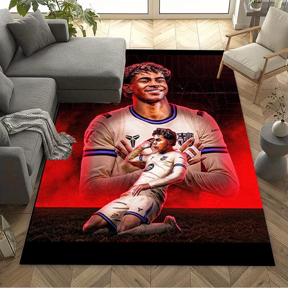 Lamine Yamal's Dynamic Soccer Celebration Area Rug Suitable for Kitchen Hallway Decorate room Dining Room Anti-slip Rug Anime Office Decor