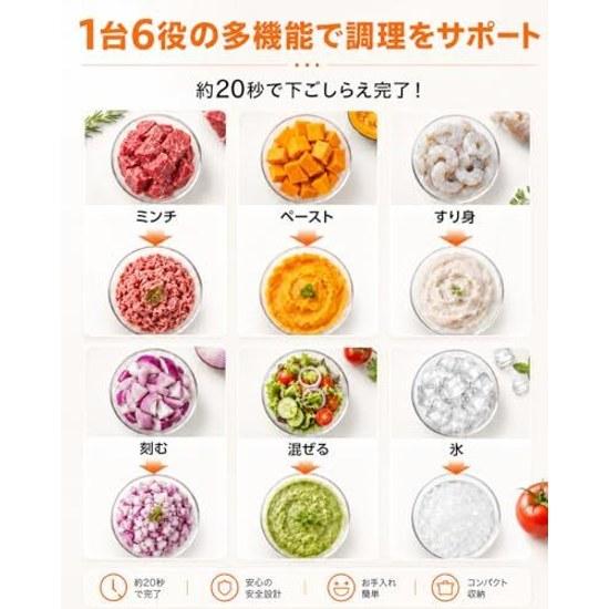 Food processor1.2L large capacity 2 types bowls (stainless steel + glass)chopper 500W high power stainless 4-blade crushes ice blender time-saving 10