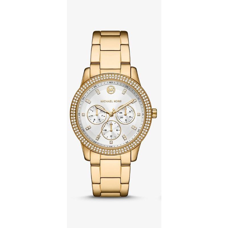 Michael Kors Oversized Tibby Pavé Gold-Tone Watch and Strap Set MK6969 золотой