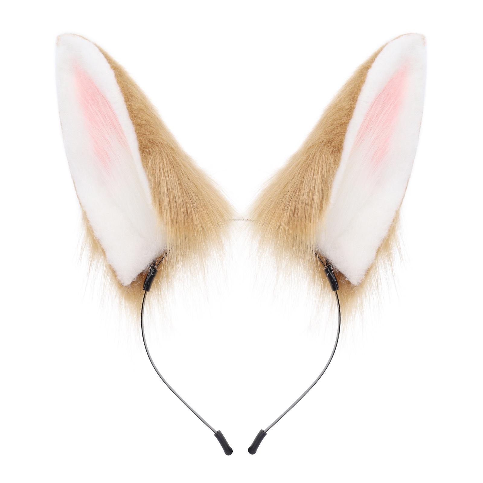 Handmade Two-Dimensional Cute Bunny Ear Headband for Cosplay верблюд/белый
