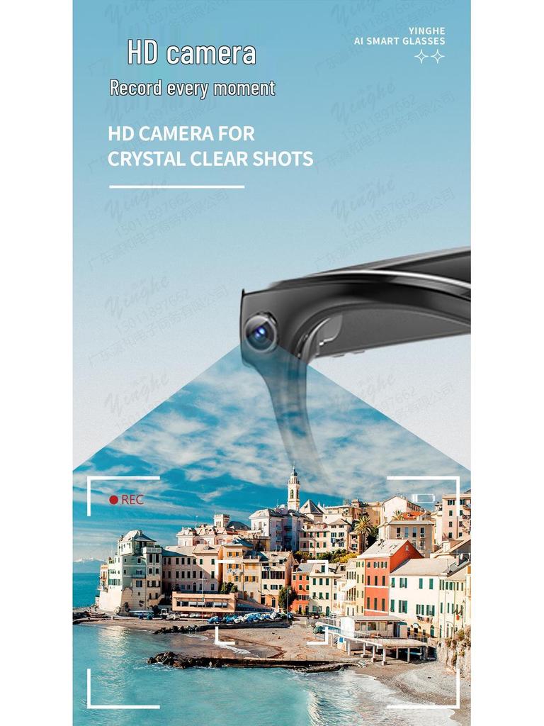 Smart AI Bluetooth Glasses: HD Camera, Music, Calls & Translation
