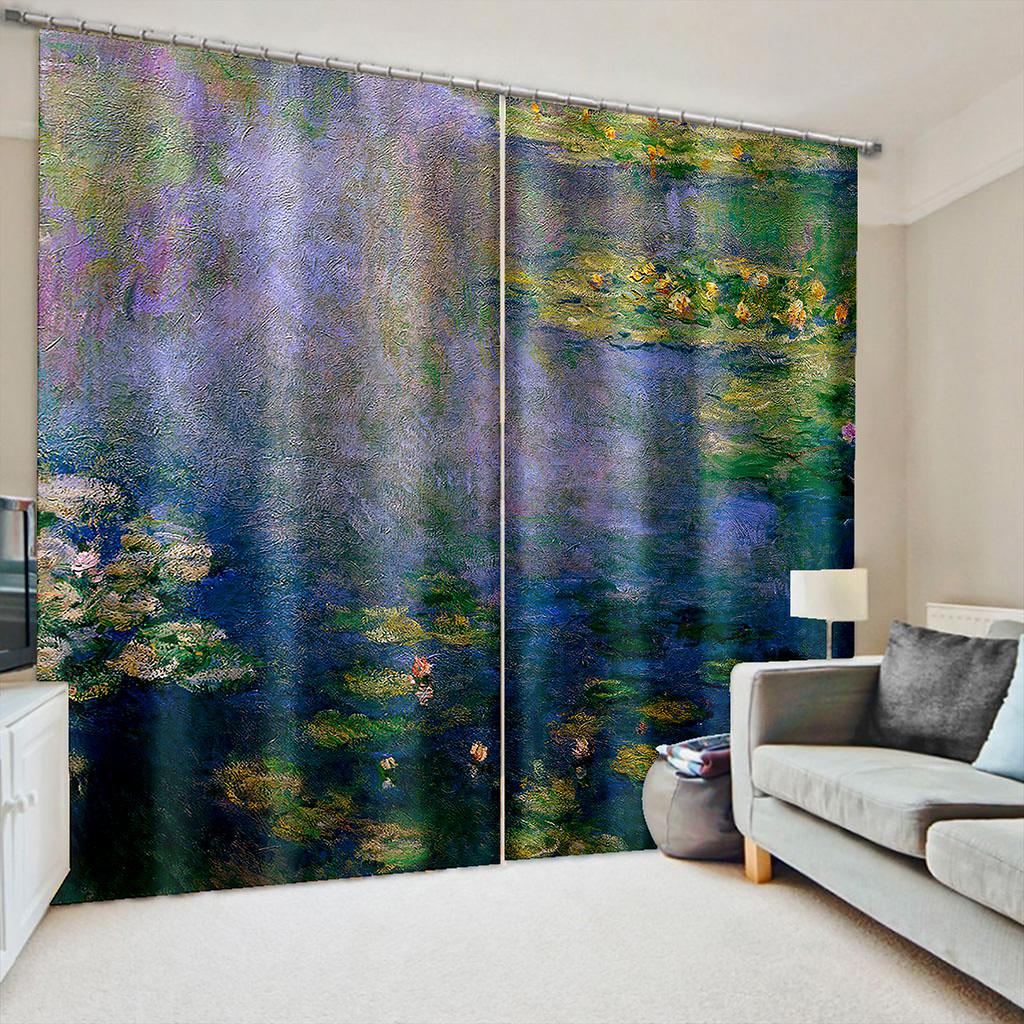 Krajobraz natury Morze Ogród Drzewo Elegancki nadruk Zacieniające Zasłony okienne dla dzieci Salon Sypialnia Łazienka Drzwi 2 sztuki Tanie