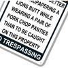 No Trespassing You Would Be Better Off Sandpapering A Lions Butt Metal Tin Signs Funny Vintage Tin Sign Wall Art Decor Iron Poster for Home Farmhouse