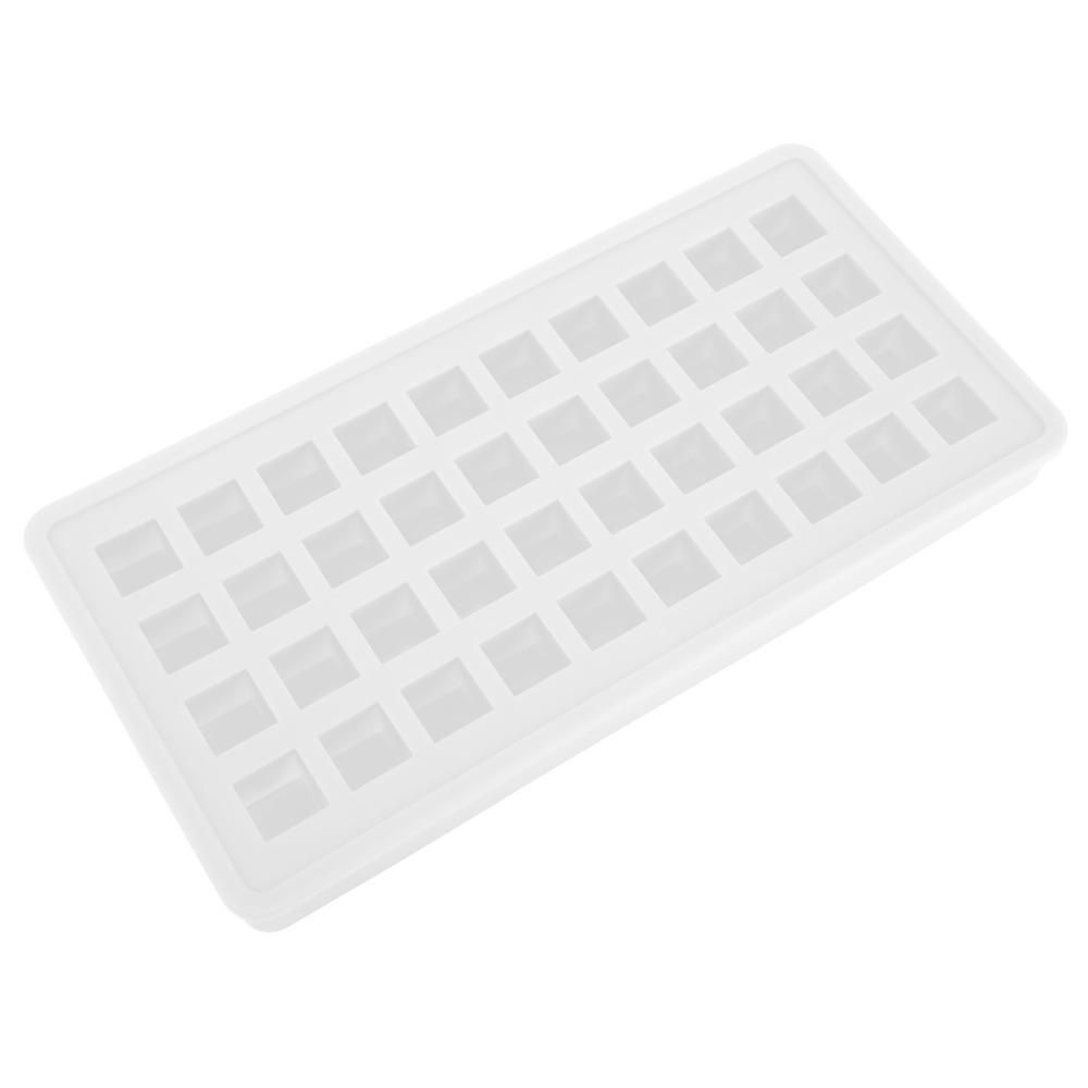 Reusable 40 Grids Ice Tray Square Shape Food Grade Silicone Candy Mold Dishwasher Safe Non Stick Ice Cubes Maker Kitchen