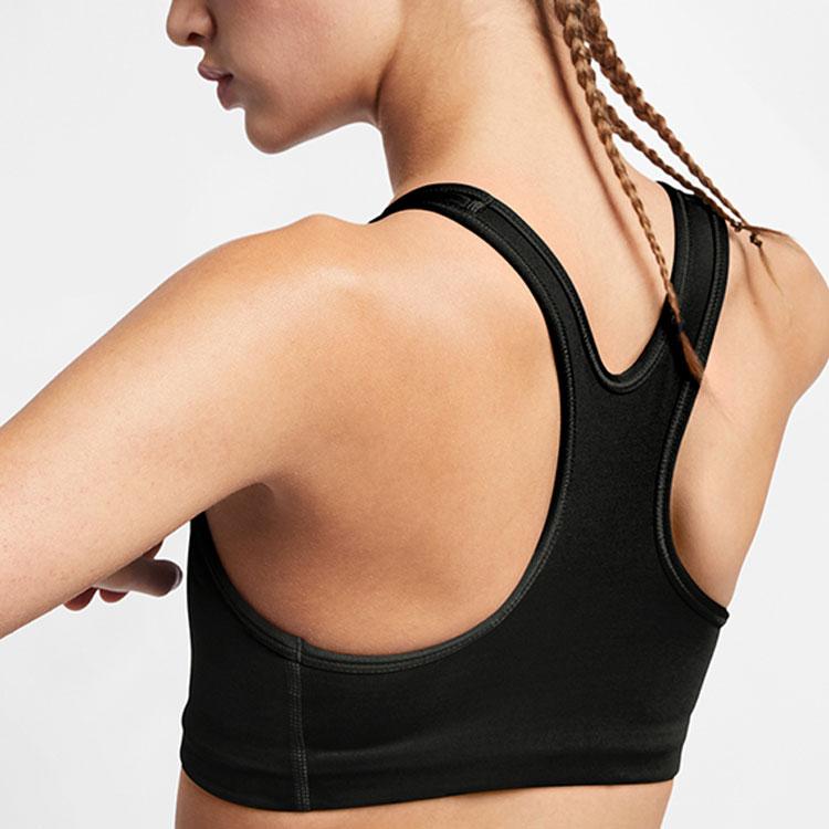 Nike Medium Support Solid Color Fitted Sports Tank Top Women tops Black CN5263-010