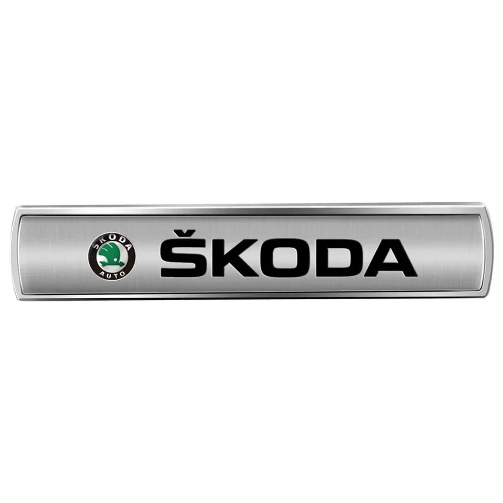 Car Styling 3D Aluminum Metal Body Fender Trunk Decorative Sticker Accessories For Skoda Octavia Rapid Fabia Superb Kamiq VRS A5