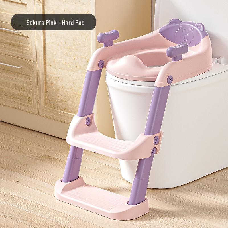 

Children s Folding Toilet Seat with Steps and Cushion for Boys and Girls