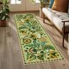 Egypt Floral Washable Kitchen Bathroom Rug Runner,Boho Sage Green Hallway Entryway Rug Non Slip, Vintage Low Pile Carpet Runners