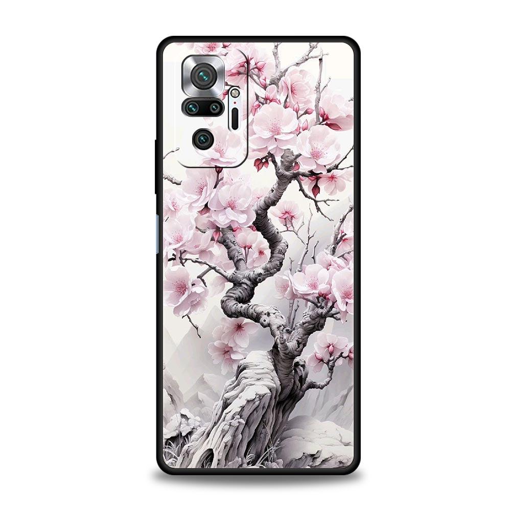 Cherry Blossom Tree Phone Case For Xiaomi Redmi Note 13 12 5G 9S 9 8 10 11 Pro 4G 9T 13C 12C 10C 9C 9A 7 Pro Soft Silicone Cover