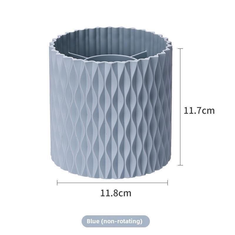 

Вращающийся на 360° ящик для хранения кистей для макияжа: Вместительный, портативный, пылезащитный держатель для кистей, помад, карандашей для бровей и инструментов для теней для век.