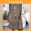 Summer Womens 3d Printed Polyester Vneck Midi Dress With Short Sleeves For Casual Wear