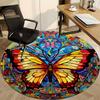 1pc Butterfly Stained Glass Chair Carpet for Office, Soft, Non-Slip Polyester Mat, Office, Entryway, Living Room, Bedroom,  yy251207279