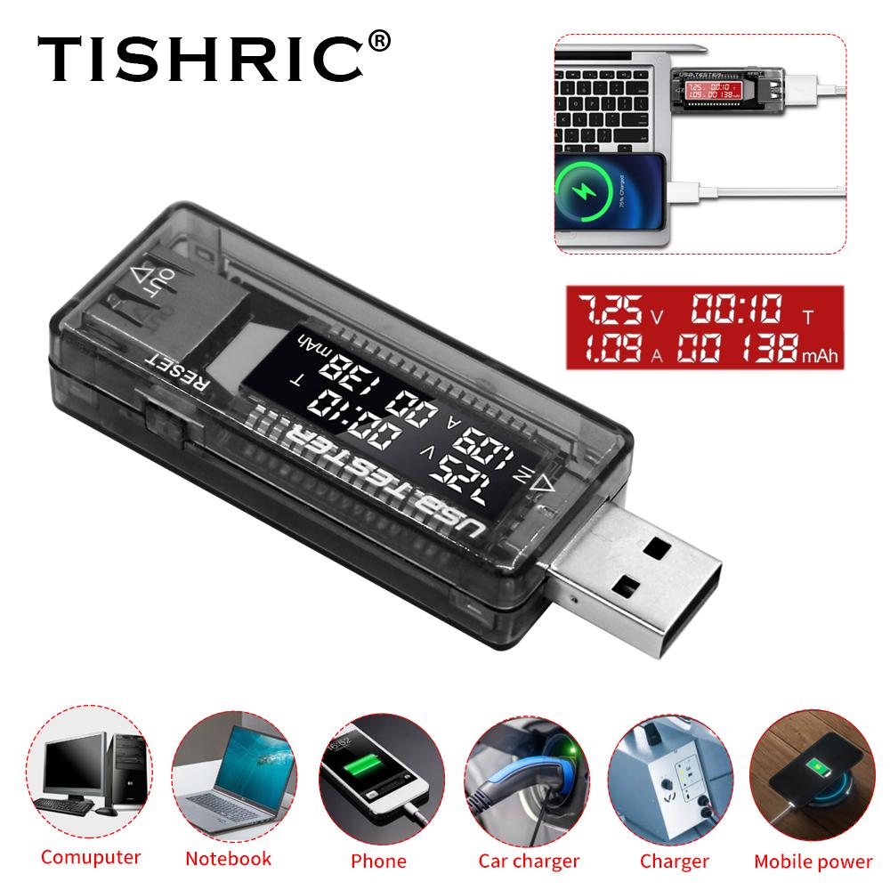 

TISHRIC USB Измерители напряжения Ток Напряжение Емкость Тестер Синхронизация Дисплей Детектор мощности Зарядное устройство Тестер Измеритель Банка мощности