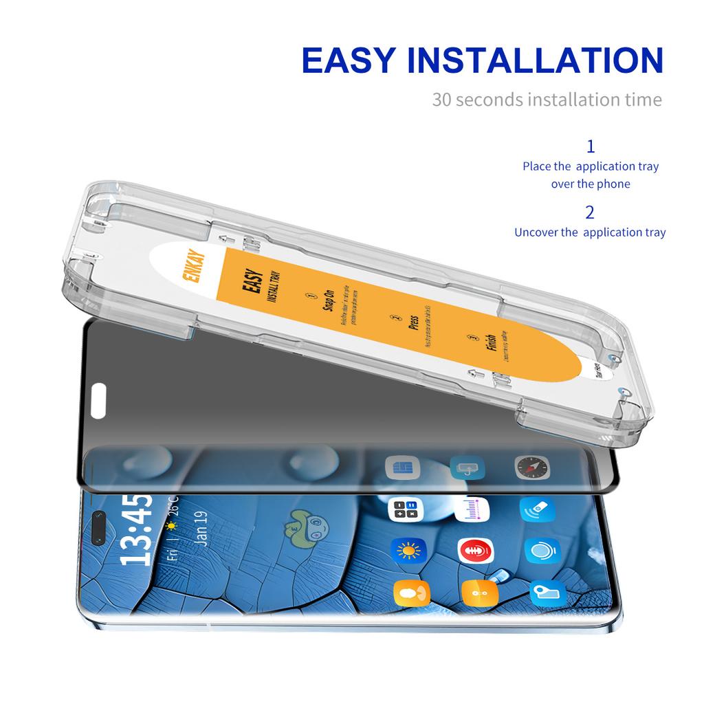 ENKAY HAT PRINCE For Huawei nova 12 Ultra 5G/12 Pro 5G Privacy Screen Protector 3D Curved Screen Film with Installation Tool