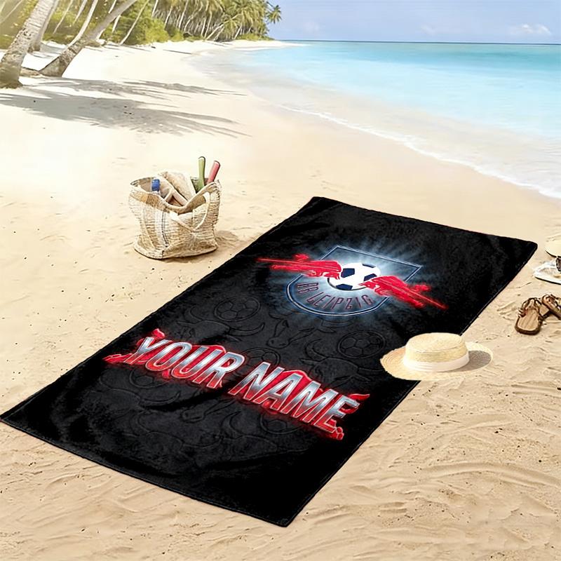 Name Custom RB Leipzig Print Beach Towel, Large Soft Quick Dry Towel for Beach Camping Swimming
