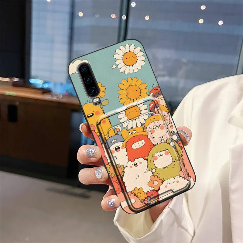 Schmutzabweisende Hülle Handyhülle Für Huawei P30 Graffiti Stoßfest TPU Kartenfach Staubdicht Vollständiger Schutz Langlebig Cartoon