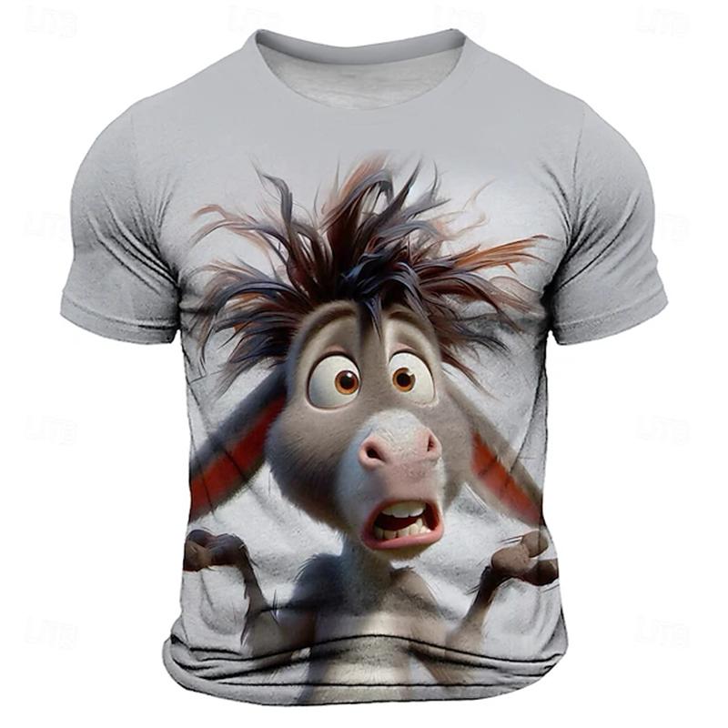 New Abstract Animal 3D Print T-Shirt Men's Summer Casual Short-Sleeve Fashion Streetwear Oversized T-Shirt Top