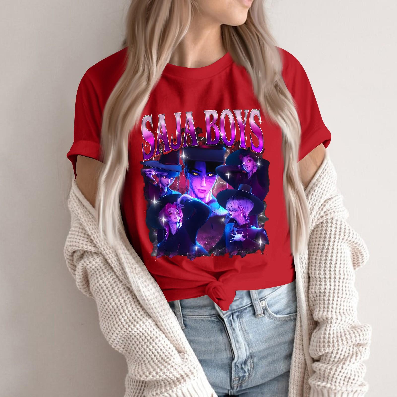 

Women s Round Neck Short Sleeve T-shirt Casual Loose Top S червоний