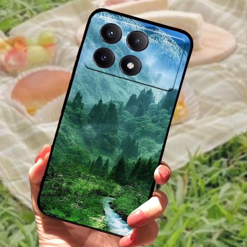 Pro Xiaomi Poco X6 Kryt Poco X 6 X6 Pro 5G Silikonový Měkký Mramorový Černý Nárazník Funda Coque pro Xiaomi Poco X6 Pro Ochranný