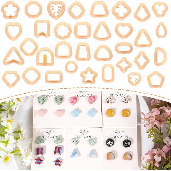 Puocaon Butterfly Polymer Clay Cutters - 9 Pcs Cottage Core Mushroom Clay Cutters for Polymer Clay Earrings, Rural Style Fairy Moth Polymer Clay