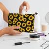 Custom Sunflower Pattern Toiletry Bag Women Cosmetic Bags Makeup Organizer Lady Portable Storage Dopp Kit Case