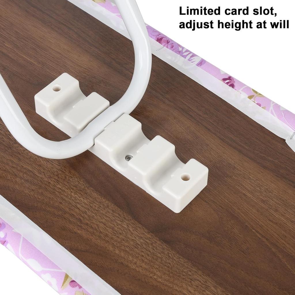 Foldable Ironing Board Full-Size Itoning Board Height Adjustable Iron Board with Print Flower Heat Resistant Cover, 42" Long Ironing Board with Steam