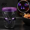Scary Night Light Cup Halloween Glowing Skull Goblet, LED Up Candle Holder for Themed Drinkware Party, Spooky Decor Bar Table, Haunted House Prop