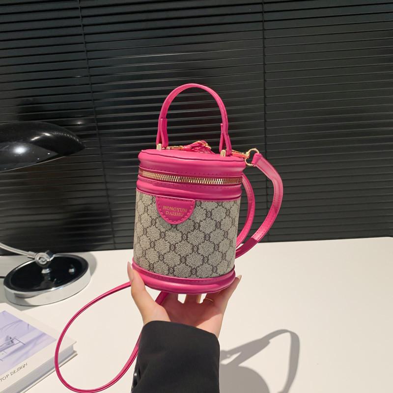 Stilvolle Sommer-Eimer Tasche Für Damen In Schwarz Weiß Grün Khaki Und Rosenrot