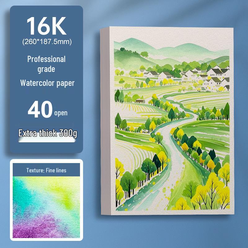 Fine Grain 300g Cotton Watercolor Paper - Round Dye Card for Painting & Drawing