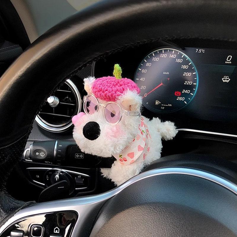 Car Accessory Used For Car Gear Shift Decoration Cute Turn Signal West Highland Dog Wiper Dolls Rearview Mirror Ornament Gift