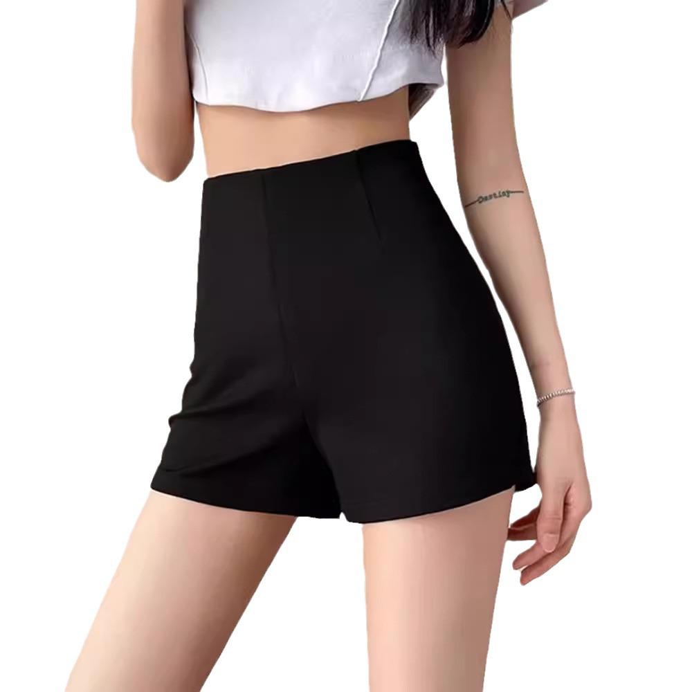 2025 Damen High Waist Schlankmachende Schwarze Shorts - Sommer Casual Petite Hot Pants