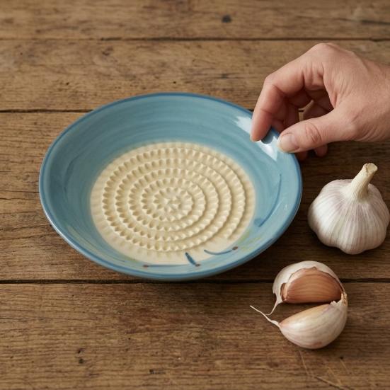 Ceramic Ginger Grater Plate, Manual Garlic Mincer Dish, Multifunctional Masher for Food, Kitchen Grinding Bowl for Ginger Garlic Puree