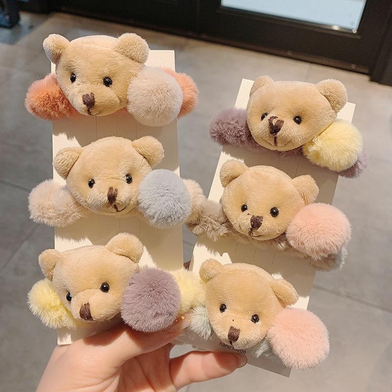 Cute Bear//Bunny Plush Hair Tie Girls Scrunchie Hair Ring Rope Hair Accessories