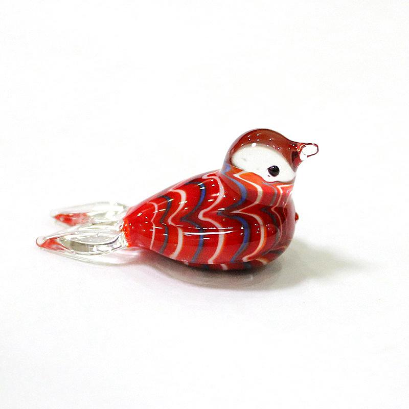 Miniature Murano Glass Bird Decorative Figurine Japan Style Home Fairy Garden Decor Accessories Lovely Handmade Animal Ornaments