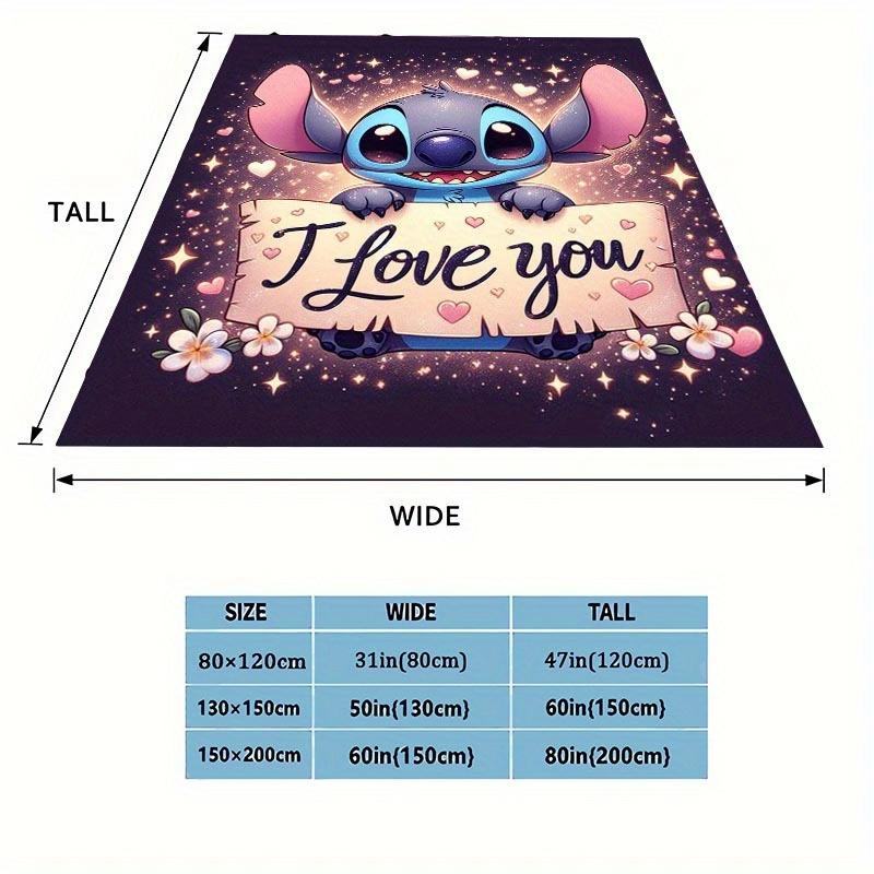 1pc Stitch Printing Blanket - Soft, All-Season Throw for Office Blanket, Personalized Gift with Adorable Cartoon Design