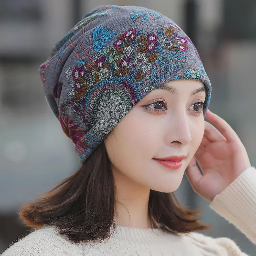 Vielseitige koreanische Damenhüte für Herbst/Winter: Kopftuch, Baotou, Pullover, Halstuch, Print, Flor und Ohrenschutz