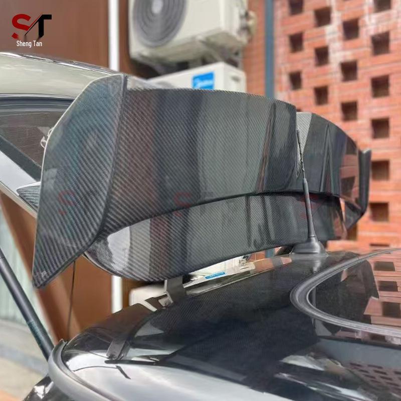 BMW MINI R56 Carbon Fiber Double Layer Rear Roof Spoiler - Modified Aerodynamic Car Accessory
