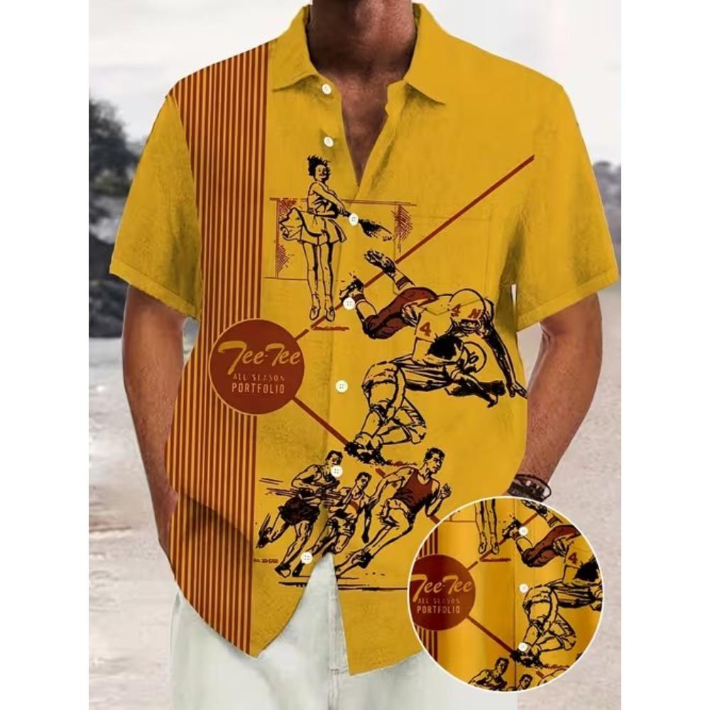 Men's Coconut Tree Pattern 3D Print Shirt Button Up Shirt Casual Shirt Summer Shirt Short Sleeve Daily Vacation Clothing