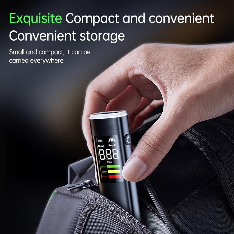 Electronic Breathalyzer Breath Alcohol Detector Portable Professional High Sensitivity Type-c Charging Drunk Driving Car Tester