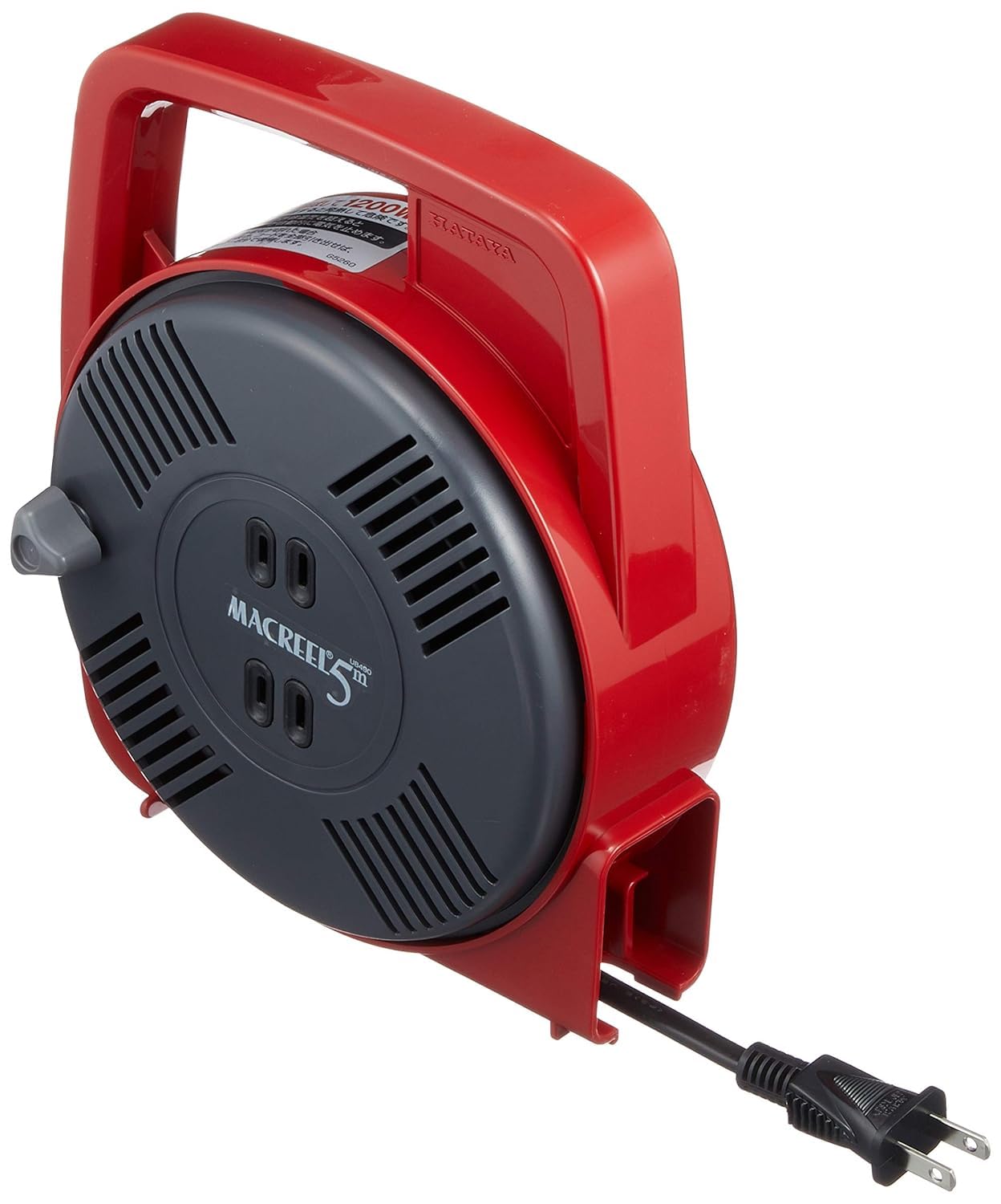 

HATAYA Indoor Cord Reel, 100V, Manual Wind, 5m, Built-in Temperature Sensor (Prevents Wire Melting), Two Outlets, Compact, Perfect for Home Use,