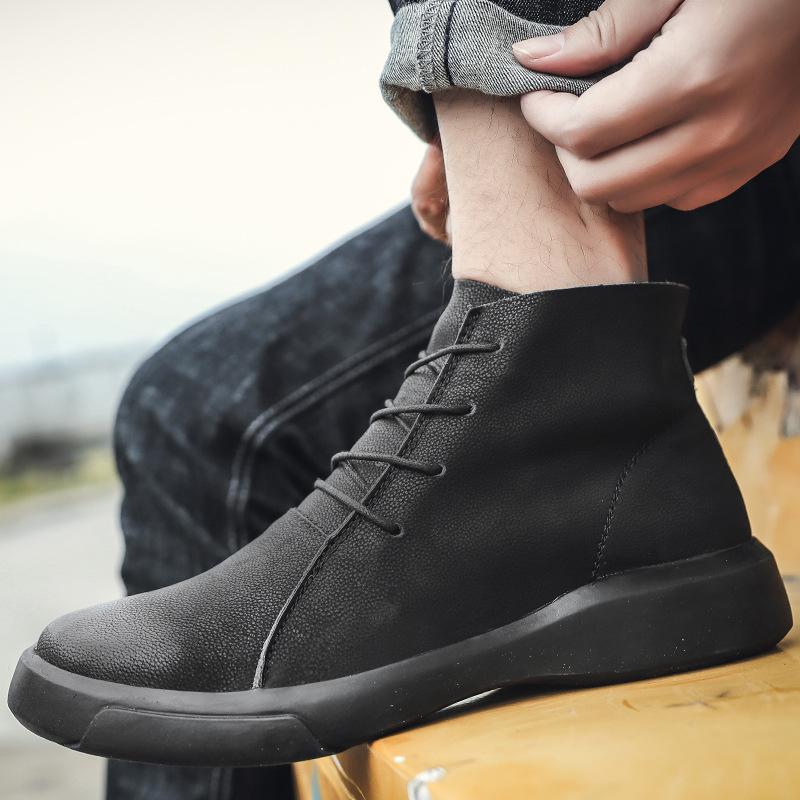 

Martin boots men s low-top leather autumn boots men s live broadcast explosion velvet men s shoes summer thin breathable tooling boots 44