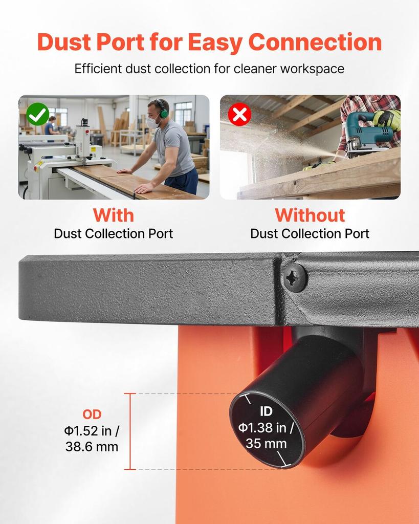 Oscillating Belt and Spindle Sander, 2000RPM Benchtop Spindle Sander with 16mm Stroke, 5 Sleeves (12.7-50.8 mm) & 610 x 98 mm Sanding Belt for