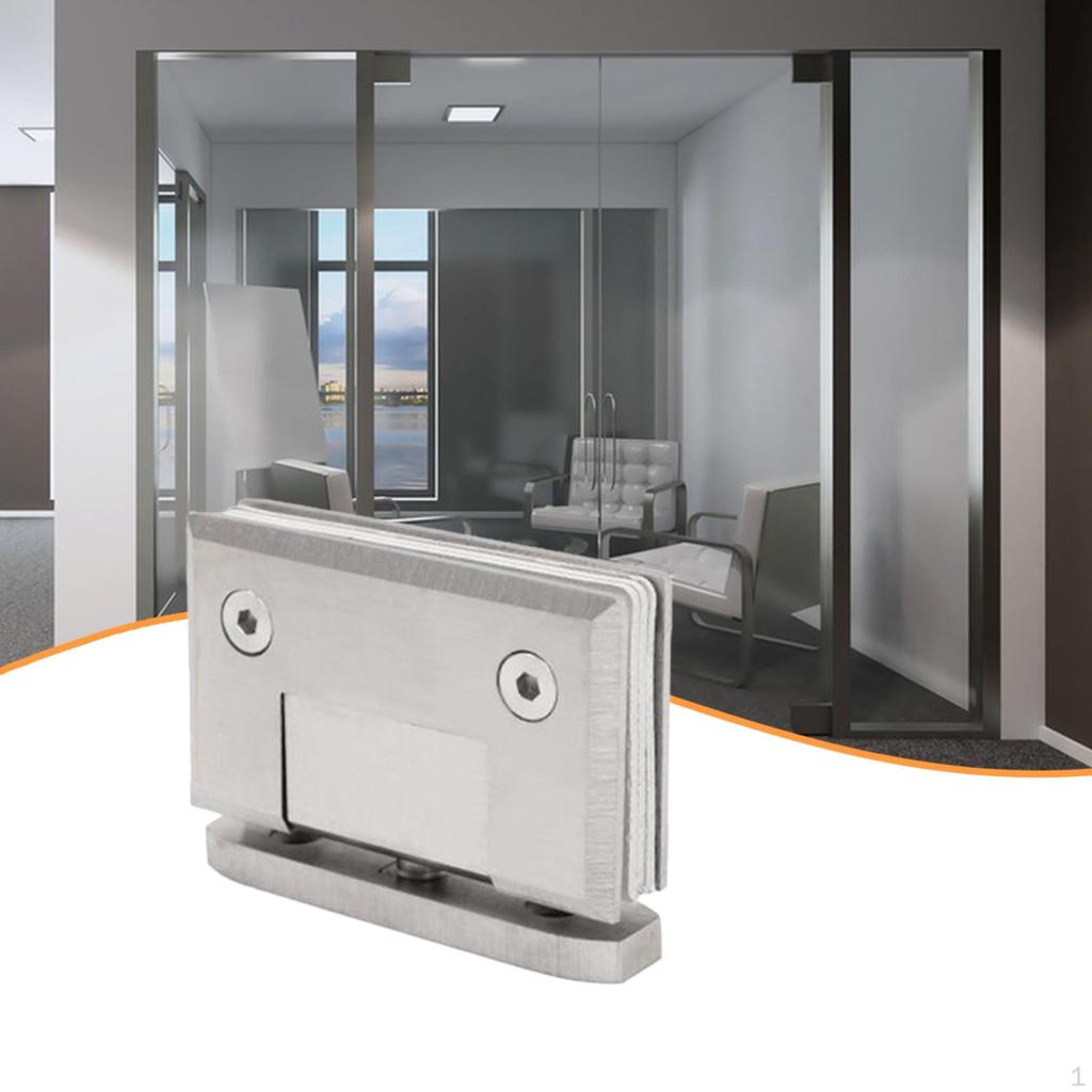 Glass Door Hinge Bathroom Gate Clamp Stainless Steel 90 Degree Positioning, Functional Cabinet