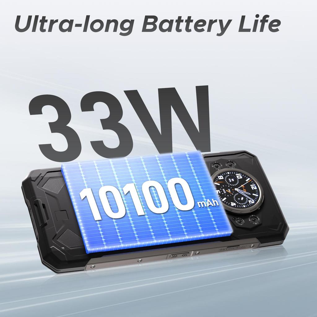 DOOGEE S200 Rugged Smartphone 5G, 32GB+256GB/2TB, 10100mAh/33W, 1.32" AMOLED Rear Display, 6.72” FHD+/120Hz, 100MP+20MP