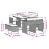 VidaXL 9-Piece Garden Dining Set with Cushions, Dining Chairs with Armrests, Furniture Set with Table, 3211136